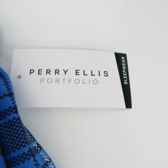 Perry Ellis Men's Plaid Blue Sleep Pajama Pants Large Drawstring Waist NWT $44 - Picture 5 of 6